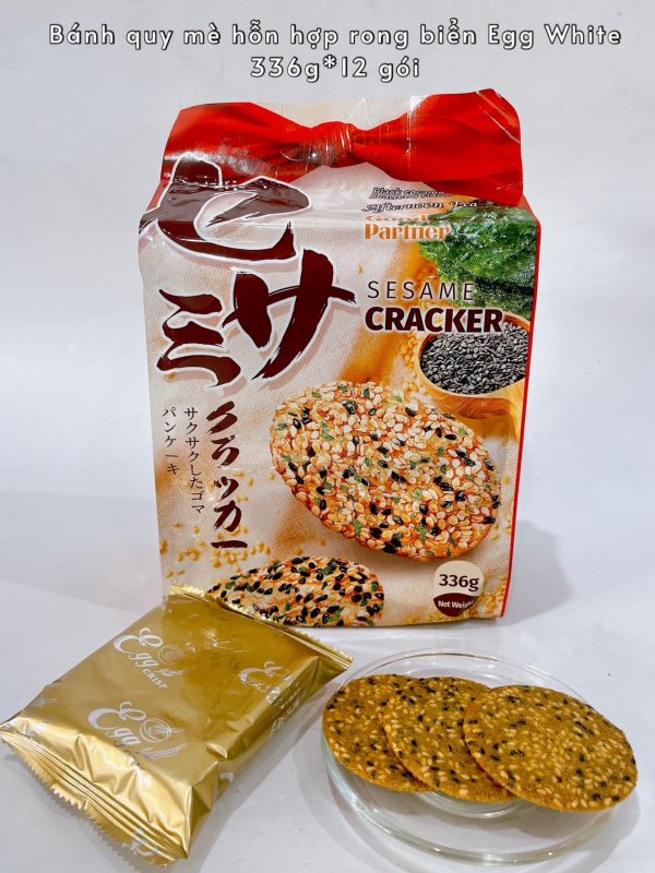 Bánh quy mè Egg-white Crispies vị rong biển khô 336GR