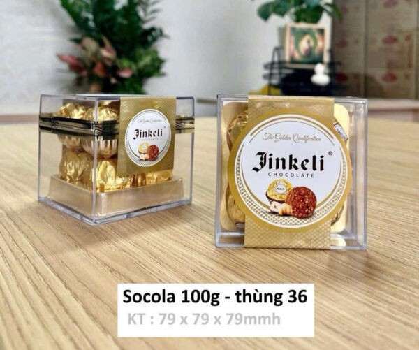 Socola Jinkeli hộp nhựa vuông (8 viên) - Hình ảnh 3