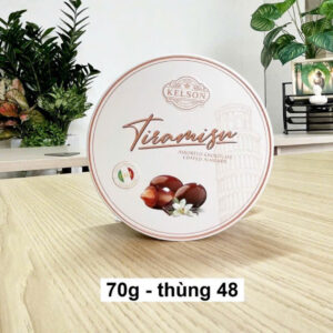 Socola bọc hạnh nhân Ý Kelson Tiramisu (Hộp thiếc tròn 70gr)