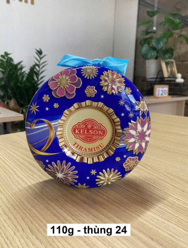 Socola bọc hạnh nhân Ý Kelson Tiramisu (Hộp thiếc hoa & đồng hồ 110gr) - Hình ảnh 2