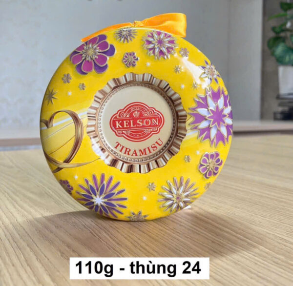 Socola bọc hạnh nhân Ý Kelson Tiramisu (Hộp thiếc hoa & đồng hồ 110gr) - Hình ảnh 3