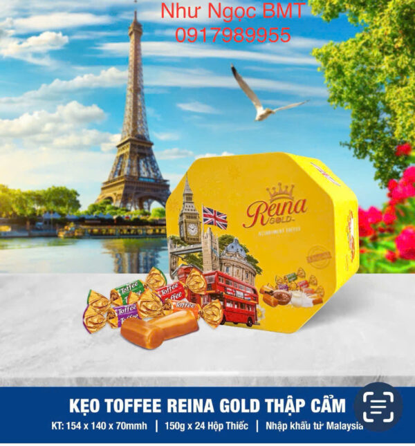 Kẹo bơ cứng hỗn hợp Reina Gold (Hộp thiếc London) - Hình ảnh 3