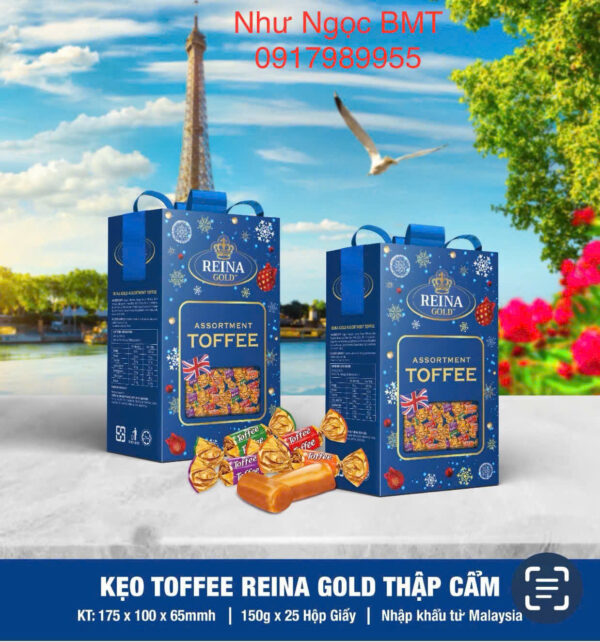 Kẹo bơ cứng hỗn hợp Reina Gold (Hộp giấy đứng) - Hình ảnh 2