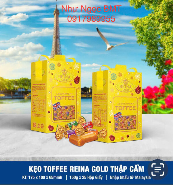 Kẹo bơ cứng hỗn hợp Reina Gold (Hộp giấy đứng) - Hình ảnh 3