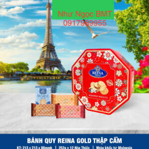 Bánh quy hỗn hợp Reina Gold (Hộp thiếc hoa 252gr)