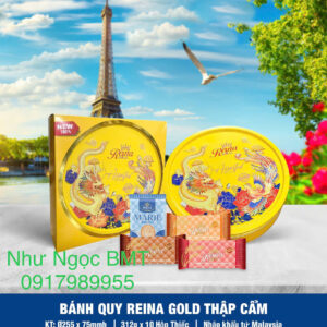 Bánh quy hỗn hợp Reina Gold (Hộp thiếc tròn rồng 312gr)