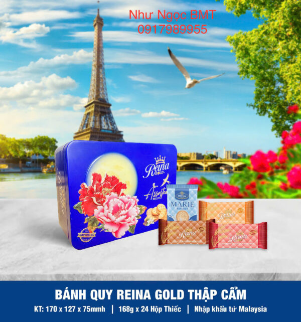 Bánh quy hỗn hợp Reina Gold (Hộp thiếc 168gr) - Hình ảnh 5
