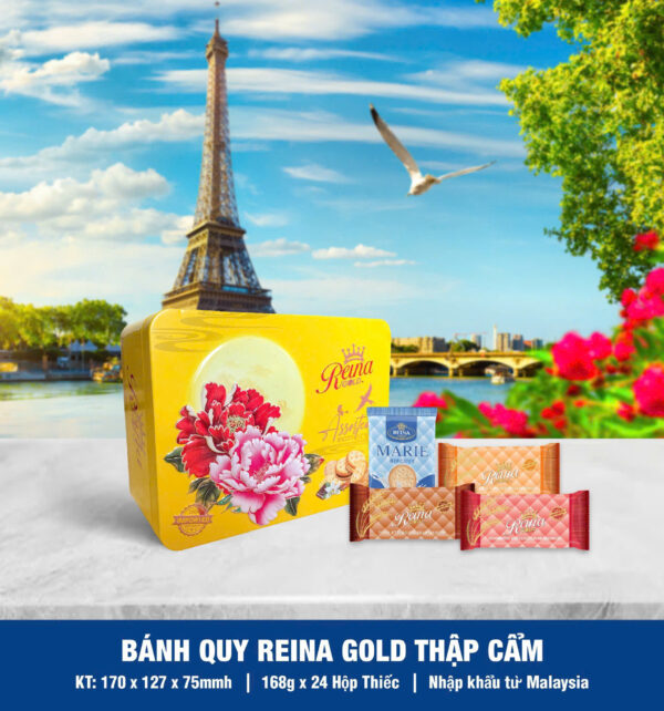 Bánh quy hỗn hợp Reina Gold (Hộp thiếc 168gr) - Hình ảnh 3