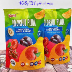 Ô mai xí muội mix nhiều loại trái cây Plum Weisiel 408g (omai ngon: cherry, việt quất, mơ, mận vàng, mận đen, mận đỏ)
